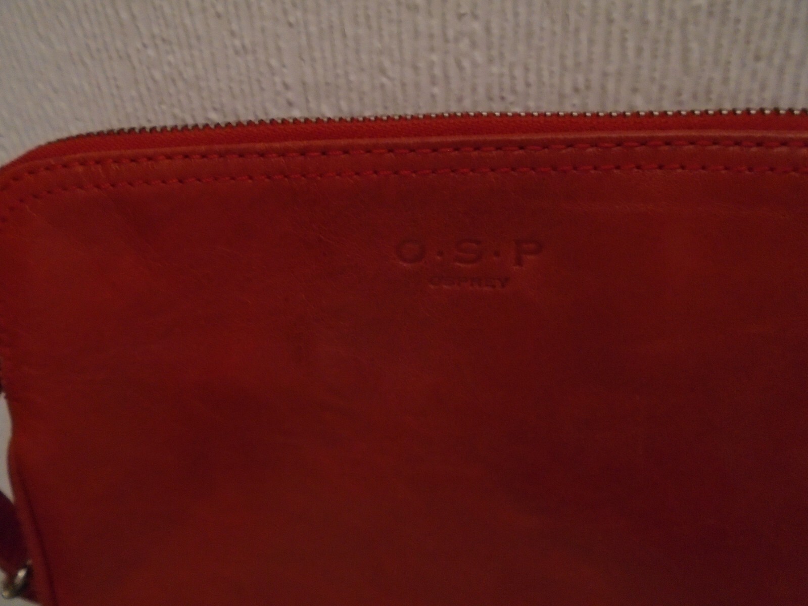 Osprey O.S.P Red Leather Crossbody Bag with Dust Cover eBay