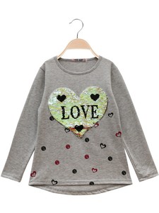 maglietta con paillettes bambina