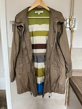 Clements Ribeiro Khaki Hooded Jacket Coat Uk 14