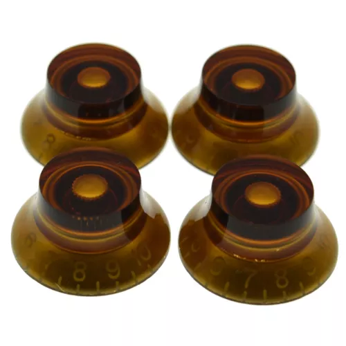KAISH Guitar Bell Knobs 24 Fine Splines Top Hat Knobs for Gibson Les Paul Amber