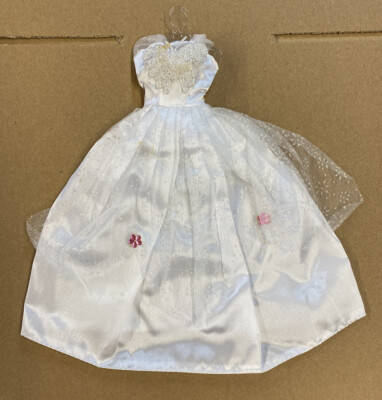 Qualität Puppen glitzernd süß weiß Schmetterling Ballkleid für Puppen UK Verkäufer