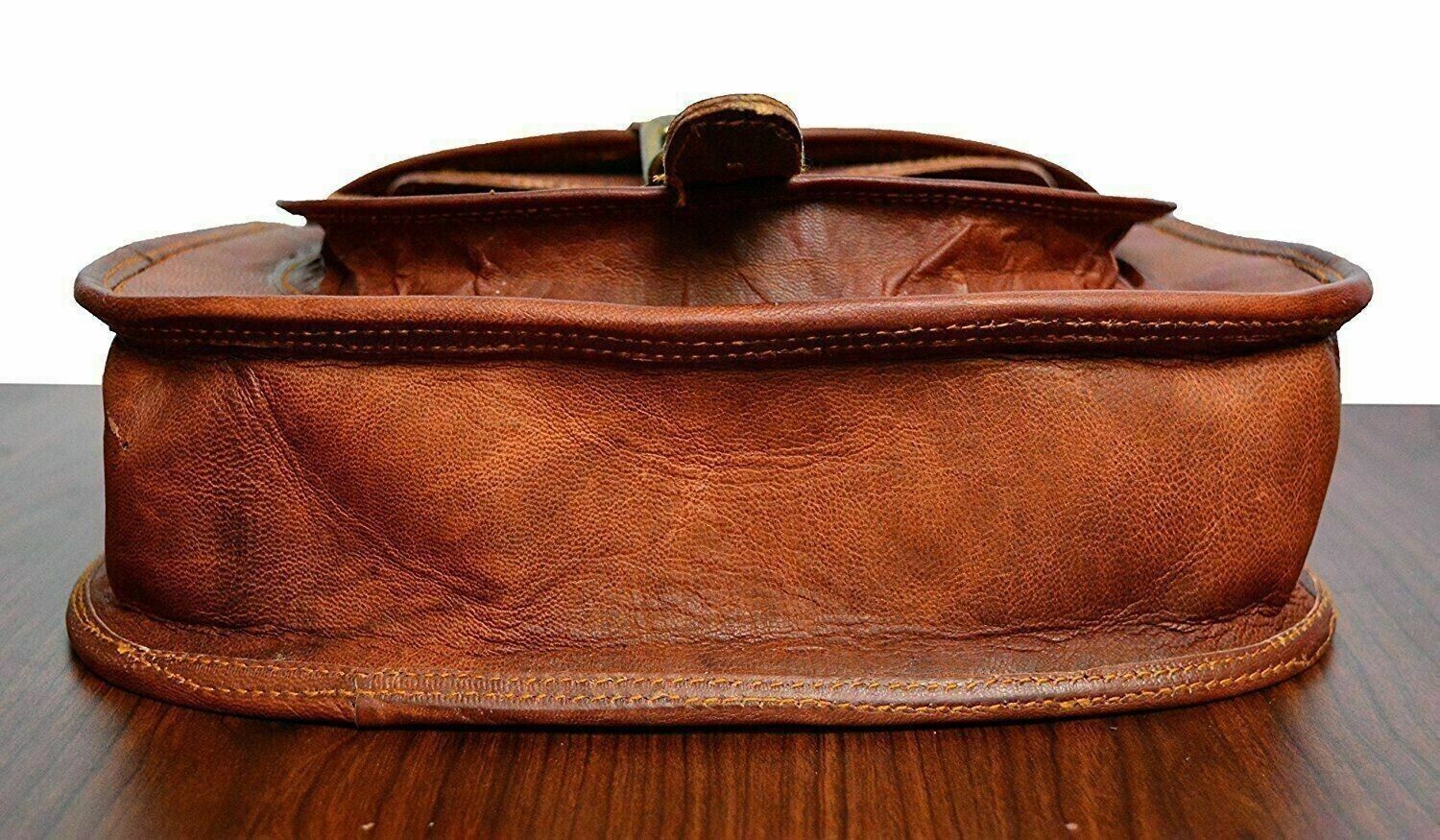 9" Rustic Vintage Leather Messenger Shoulder Bag Cross Body Handmade Purse New