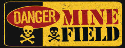 Holzschild 27x10 Danger Mine Field Minenfeld Wand Deko Bar Kneipe Cafe Sammler G