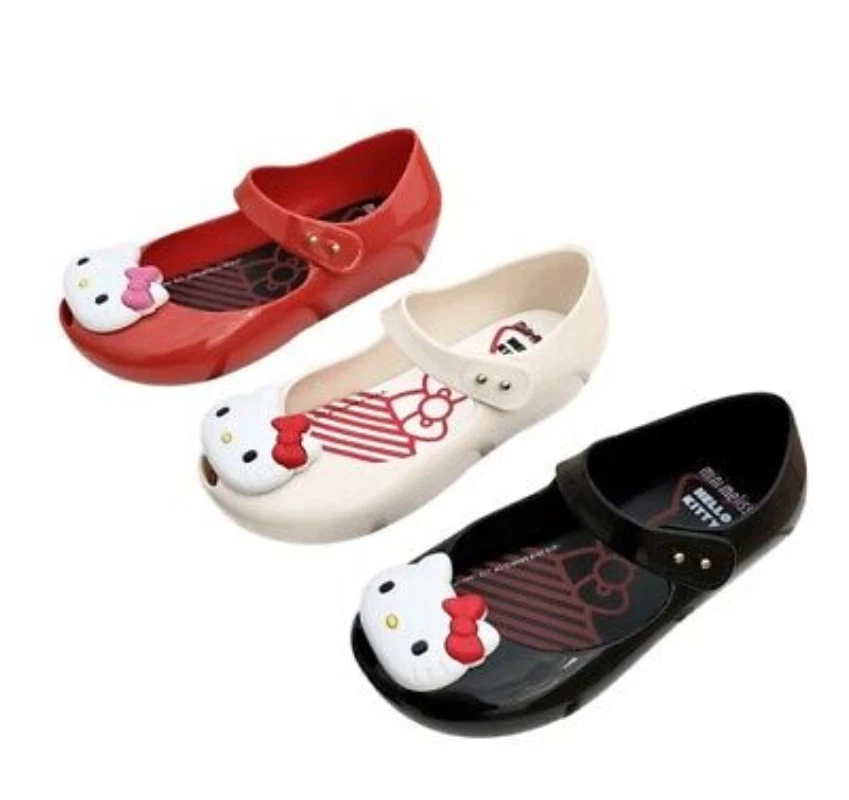 MINi Melissa Child Sandals Kitty Cat Cartoon Girl Fish Mouth Shoes