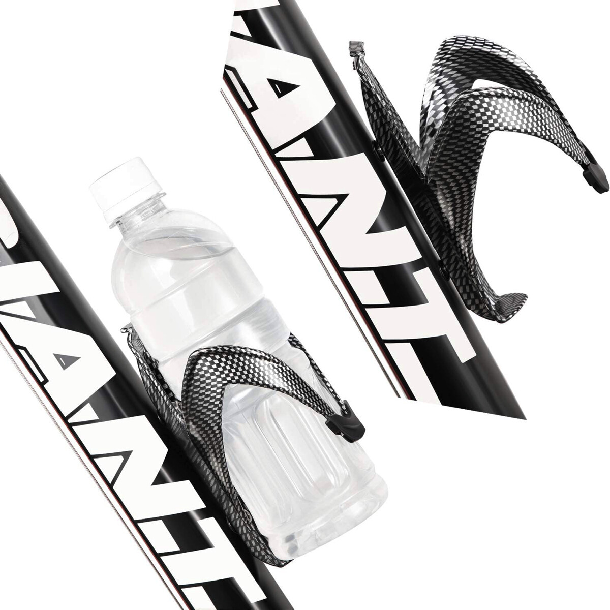 Carbon Fiber Look on a Lightweight Nylon Mountain Bike Water Bottle Cage Holder