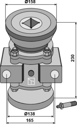 Bearing complete for 36x36 square shafts