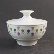 Thomas Porzellan Lanzette Zuckerdose Deckeldose Vintage Ø 9,5 cm Florales Dekor