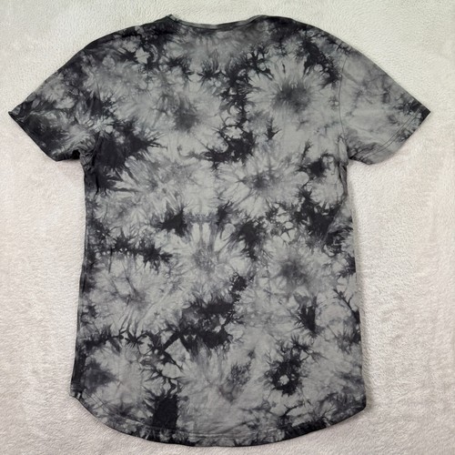 BYLT Basics T-Shirt Mens Medium Gray Black Cloud Dye Cotton Crew Neck Pullover - Picture 2 of 7