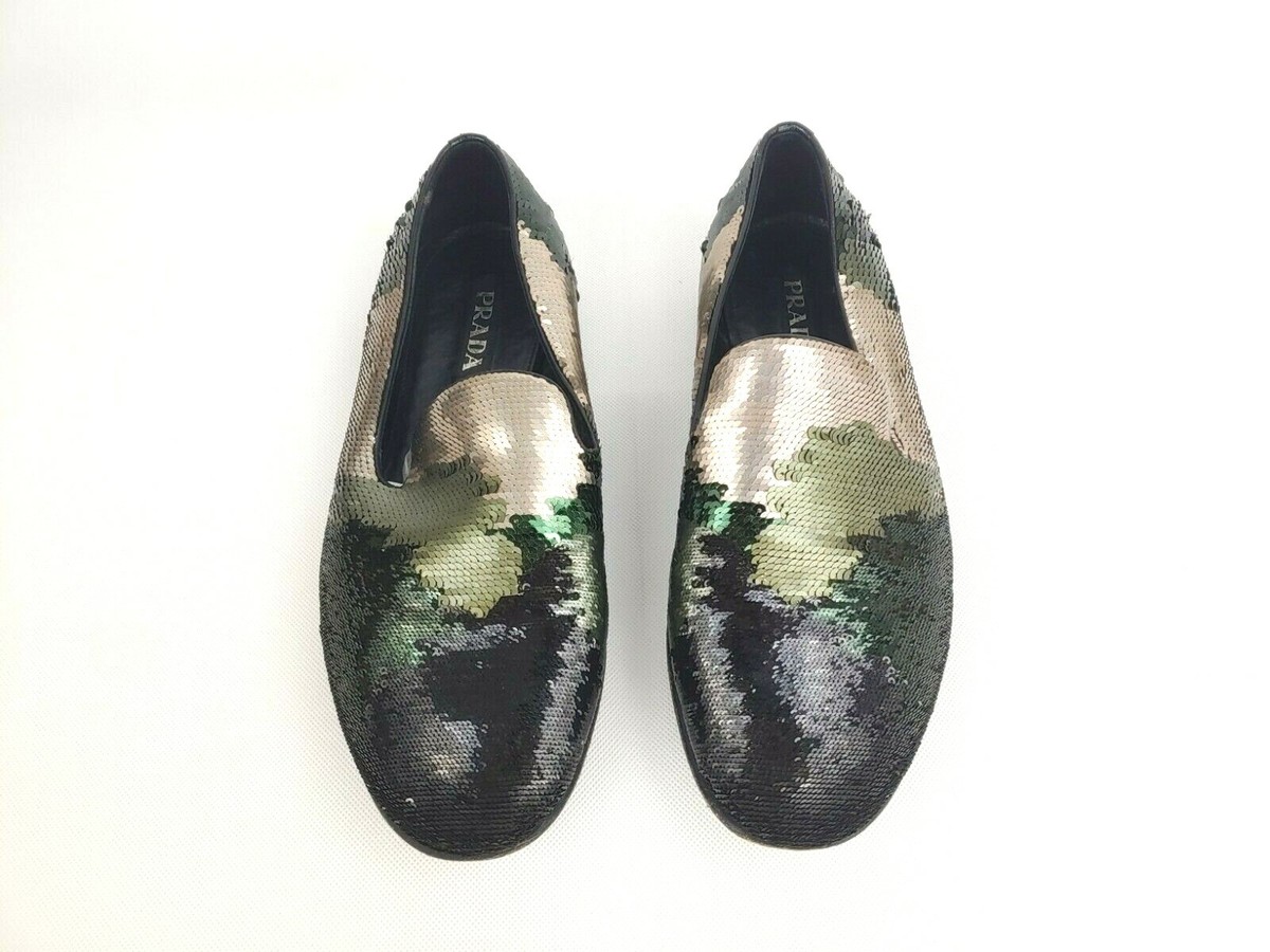 Prada Camouflage Sequin Evening Loafer Size 10 | eBay