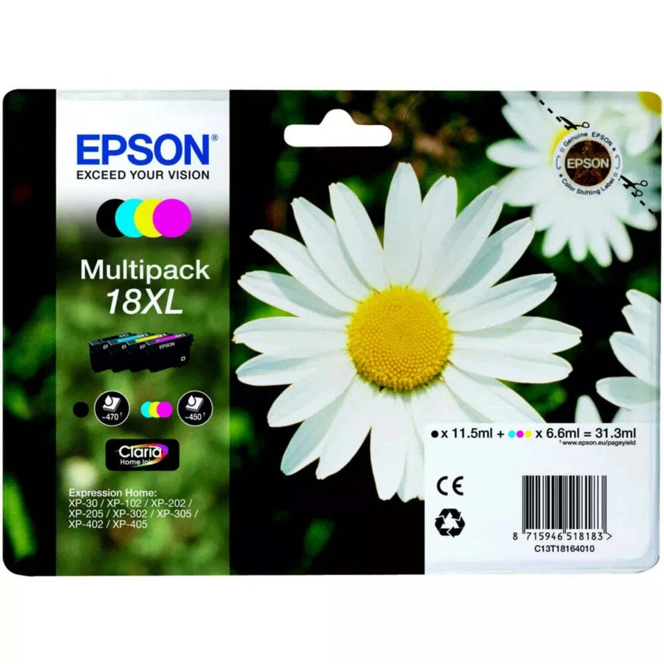 Epson 18XL Multipack C13T18164012 cartouche d'encre authentique CMYK (TVA inclus - Photo 1/1