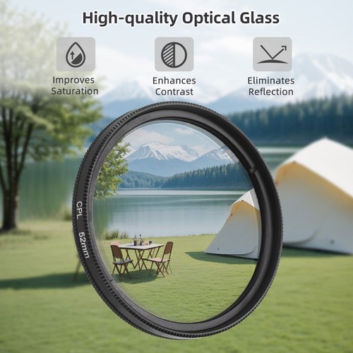 Anti-reflection Clip-On Mobile Phone Lens 52mm CPL Filter Kit Camera Lens - Picture 2 of 6