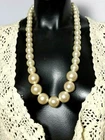 Vintage Statement Chunky Large Oversize Cream Pearl 28" Necklace Christmas Gift