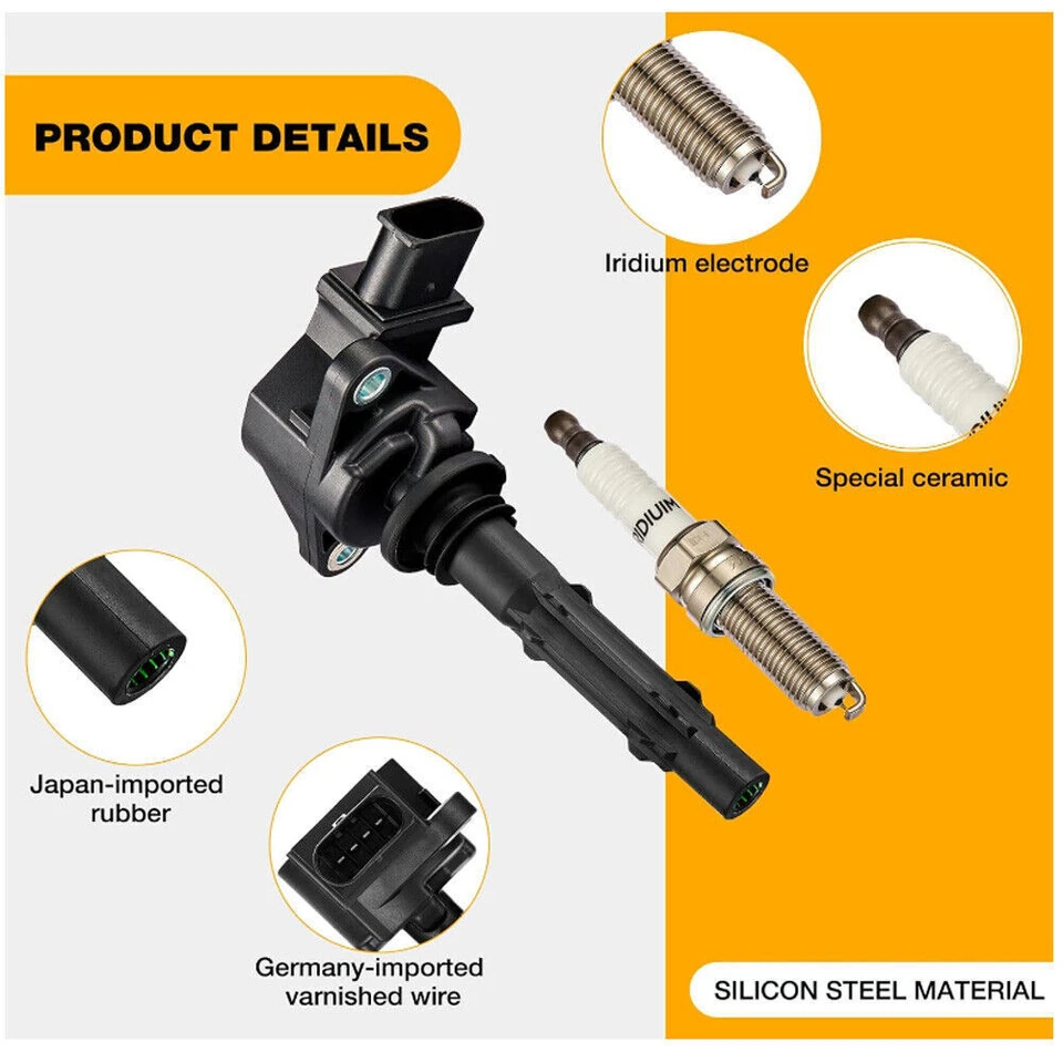 8 For 2007-2011 Mercedes-Benz S550 5.5L V8 Ignition Coil AND Spark Plug - Изображение 4 из 4