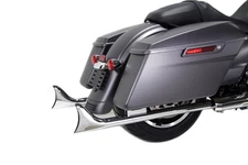 True Dual Header with Fishtails Chrome fits Harley Davidson