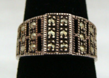 Sterling Silver And Marcasite Statement Ring Size 7