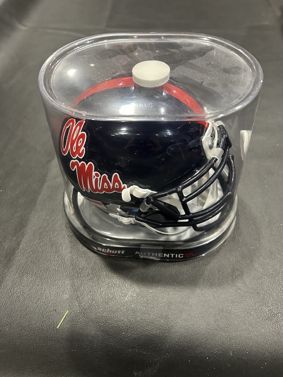OLE MISS REBELS NCAA Football Schutt Navy Mini Helmet. NEW IN BOX! Sharp Helmet!