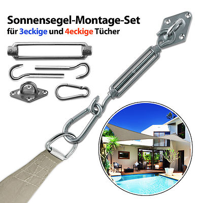 Befestigungsset fr Sonnensegel Montage Material Sonnensegel Wandhaken  Zubehr | eBay.de