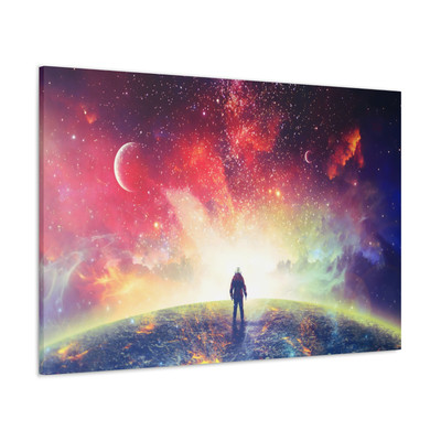 Surreale Astronaut Leinwand bunte Außenraum Wandkunst Dekor