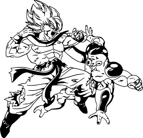 Dragon Ball Z Goku vs Vegeta Coloring Pages - Get Coloring Pages