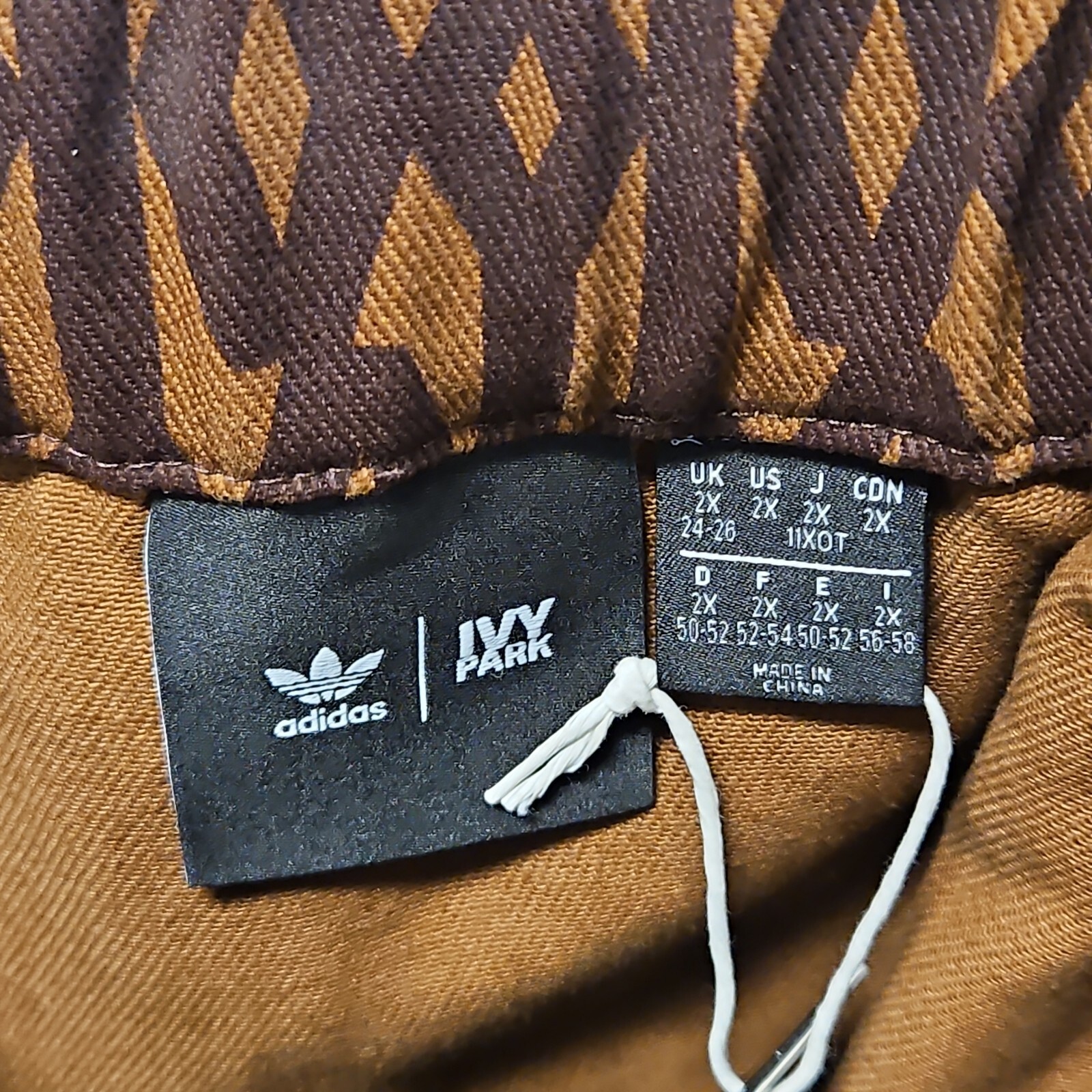 Ivy Park X Adidas Monogram Skirt Wild Brown Plus Size 2X Nwt.sold Out Rare image 3