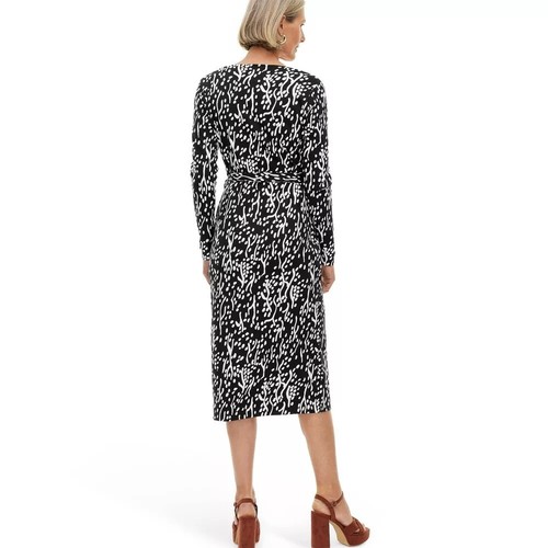 Nuovo con etichette ~ Abito avvolgente Diane Von Furstenberg maniche lunghe cotone midi macchie di mare XS - Foto 6 di 12