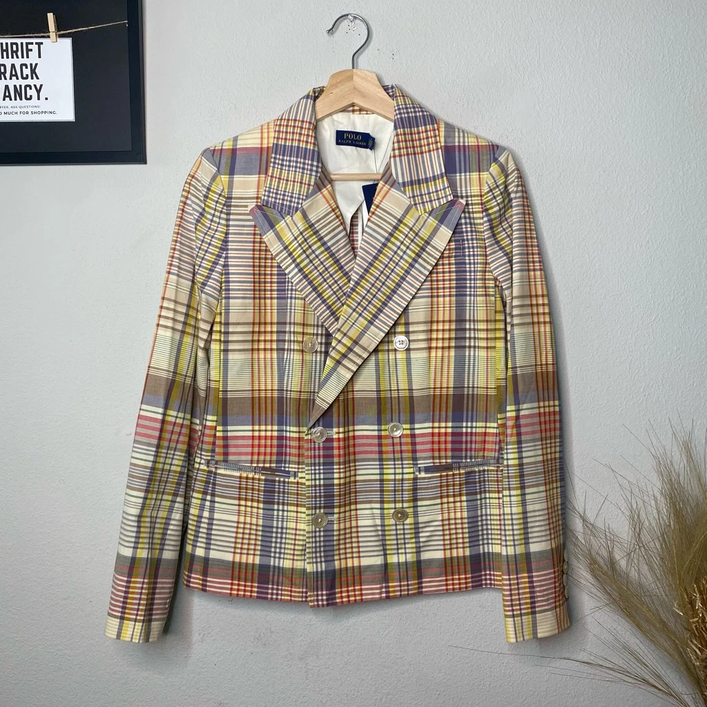 Polo ralph hotsell lauren madras blazer