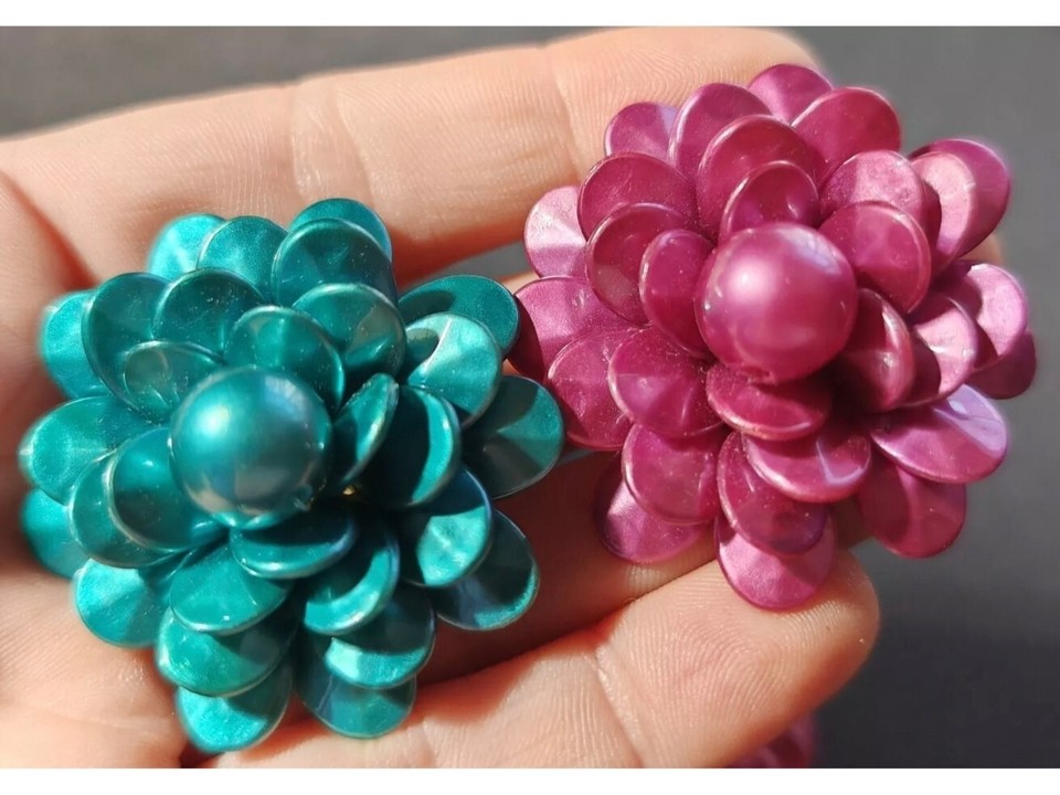 16pcs Vintage Retro chunky Clip On Earring Job Lot tutti frutti Miranda