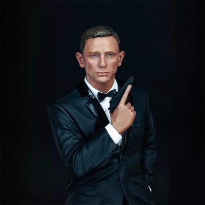 1/4 Resin Model H/ 46cm James Bond 007 2 Heads 3D Printed Unassembled Unpainted