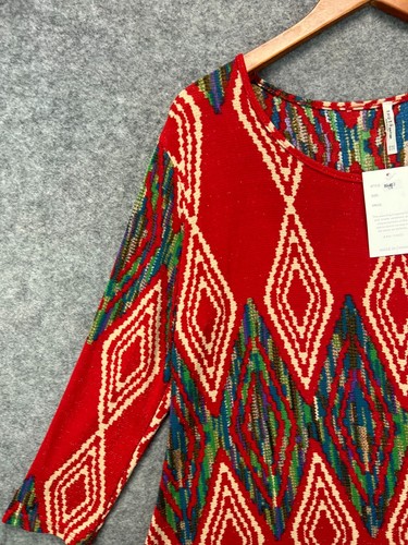NWT India Boutique Shift Dress Womens One Size Red Aztec Party Casual Ladies - Picture 5 of 14