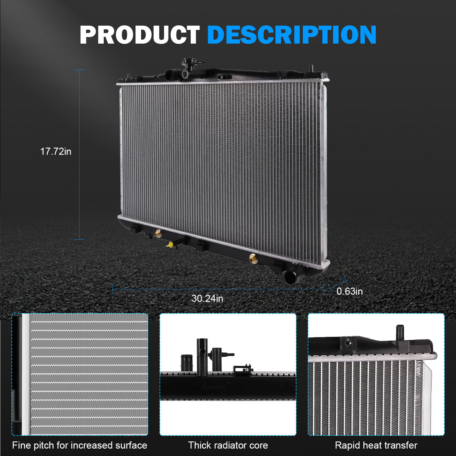 Aluminum Radiator for 11-17 Toyota Sienna 10-16 Lexus RX350 10-14 RX450h 3.5L