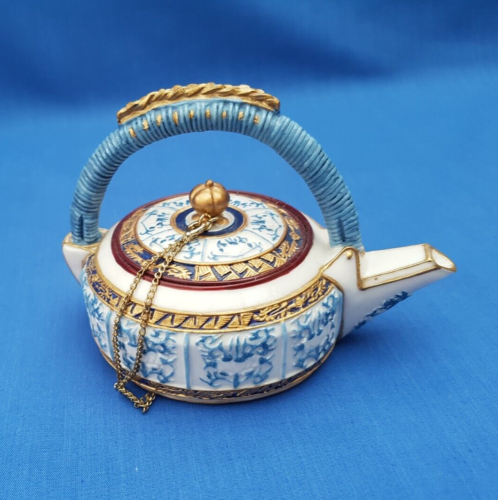 Sammlerstück Nini Keramik massiv japanischer Stil Teekanne mit Deckelkette 245 g - Bild 1 von 8