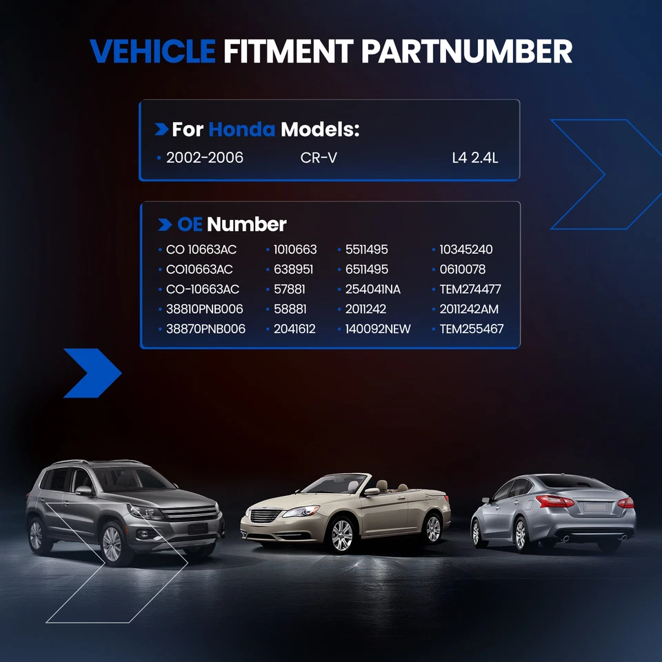 1PC AC A/C Compressor For 2002-2006 Honda CR-V CRV 2.4L CO 10663AC HS110R - Image 4 of 4