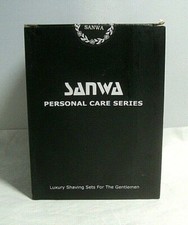 SANWA Deluxe Shave Stand Razor Brush Holder Silver 
