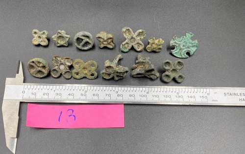 Lot Old Ancient Antique Jewelry Bronze Signet Seals Cloths Ornaments Buttons - 第 5/12 張圖片