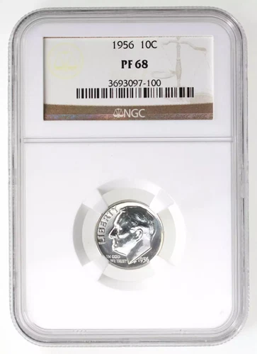 1956  Roosevelt Dime NGC PF-68