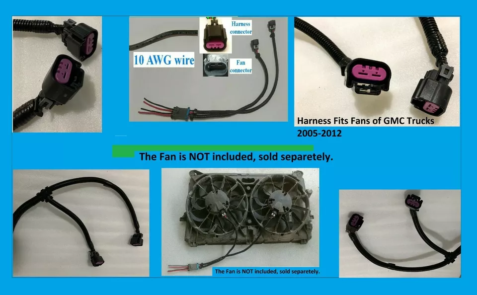 Arnés de ventilador de refrigeración doble Silverado Sierra GM + ventiladores coleta 05-12 Chevy LS1 LSX Foto 2 de 4