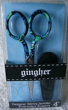 GINGHER 4" DESIGNER SERIES EMBROIDERY SCISSORS  "JENNIFER"   NEW 