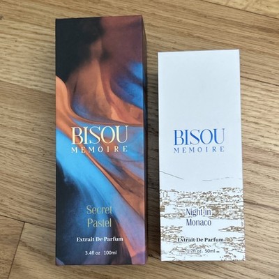 Bisou Memoire Secret Pastel 3.4 fl oz & Night in Monaco 1.7 fl oz w travel size 