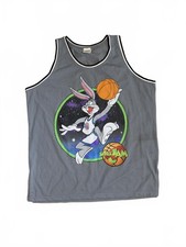 RARE Vintage Space Jam Bugs Bunny Basketball Mesh Men's Jersey Tank Top - Large