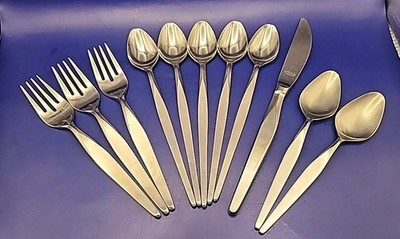 NORITAKE  LINDEN (11) Mixed Pieces Stainless Japan 18/8 Satin