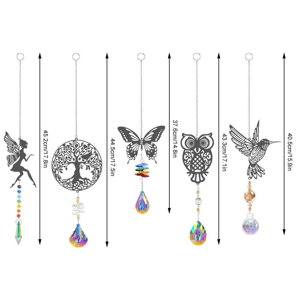 Attrape-soleil cristal en coffret de 5 pièces, cadeau idéal perle de verre - 2