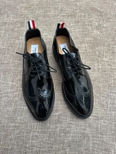 Thom Browne Rubber Classic Longwing Brogues in Black