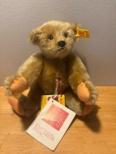 1984 Steiff Margaret Strong Gold Mohair Teddy Bear 9 in. 0155/26