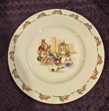 Royal Doulton Bunnykins English Fine Bone China Childs Plate 8" 1936 Gently Used