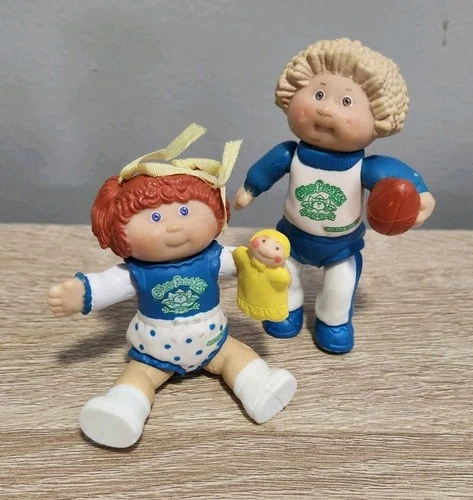 Lot of 2 Original Vintage Cabbage Patch Kids Miniature PVC Poseable Figures 1984