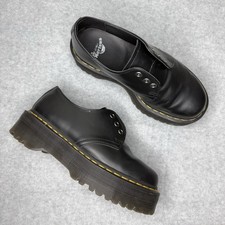 Dr Doc Martens 1461 Quad Smooth Leather Black Platform Shoes Women  s US 7 Grunge