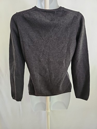 Pursuits Ltd Sweater Women's Smoke Gray 100% Wool V-neck Classic Size Small - Picture 3 of 6
