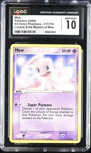 CGC 10 GEM MINT Mew 111/110 DVD Excluisve Pokemon 2006 EX Holon Phantoms Pop 7