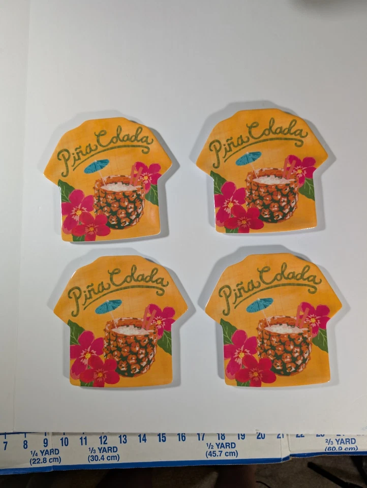 Tommy Bahama Floral Pina Colada Melamine 9 Piece Lot Summer Party Plates - Image 4 of 4