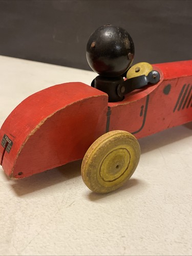 RARE - Antique Vintage 1925 Felix The Cat Speedy Felix Wooden Race Car Pull Toy - Picture 14 of 23